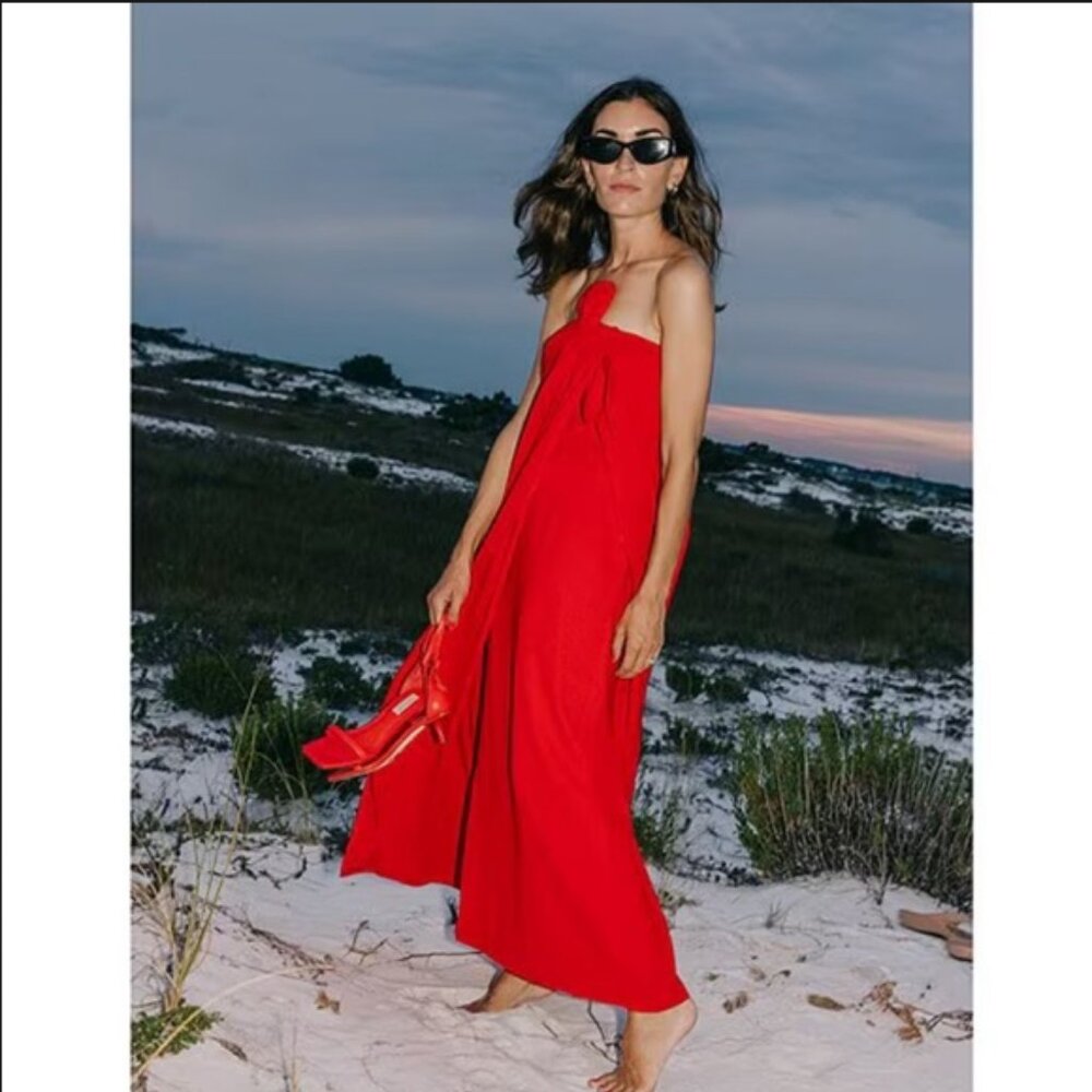 🏷Antonio Melani x Elizabeth Damrich Radziwill Full Length Strapless Crepe Dress